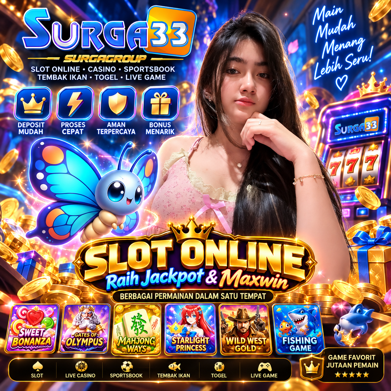SURGA33 | Slot Online Gacor, Game Favorit dan Akses Resmi SURGA33